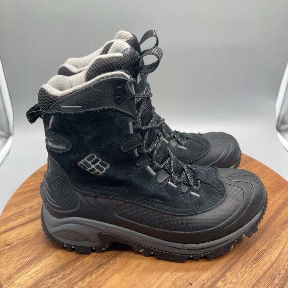 Columbia Bugaboot Boots Mens Size 8.5 Black Leather Winter Snow Comfort Shoes - Picture 1 of 8